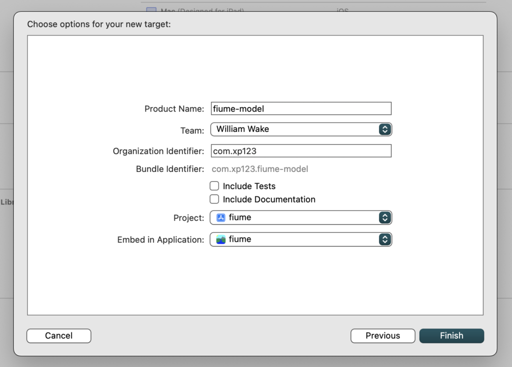 Dialog to give your new framework a name